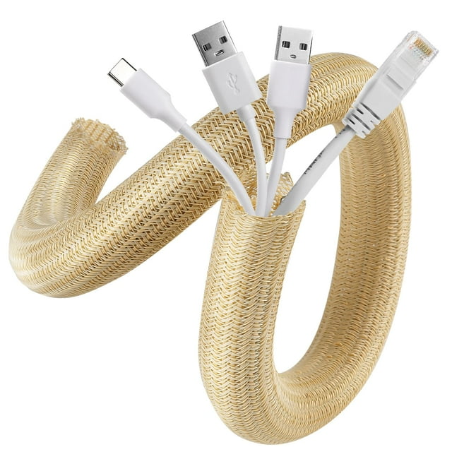 Funda de cable AGPTEK de 3 m y 2 cm de diámetro, color madera