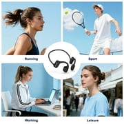 TOPVISION Open Ear Air Conduction Headphone, Wireless Bluetooth Earbuds 8H Playtimes Sports Earphones with Mic, Sweatproof Earbuds for Hiking, Cycling, Black