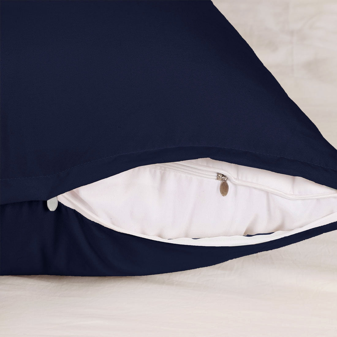 Unique Bargains Pillowcases Zippered Microfiber Body Pillow Cover Navy 20" x 54"
