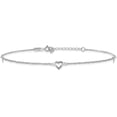 thumbnail image 3 of 14k White Gold Diamond-cut Hearts 9in Plus 1in ext Anklet - 9" Bracelet, 3 of 8