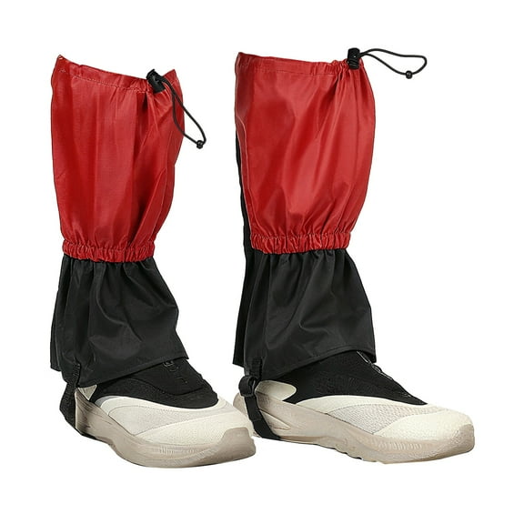Leg Gaiters, Snow Gaiters for Hiking Waterproof Snow Boot Guards for Snowshoeing Hiking, 14" & Red
