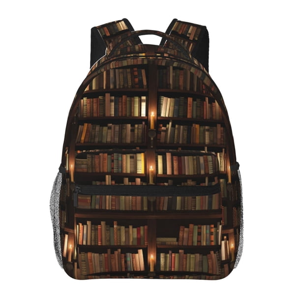 Disketp Bookshelves Mochila Estampada para Hombre y Mujer – Mochila Ligera Clásica con Múltiples Bolsillos para Universidad, Trabajo y Viajes-One Size