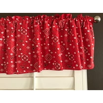 Cotton Window Valance Floral Paisley Bandanna Print 58 Inch Wide Red
