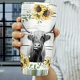 thumbnail image 4 of Highland Cow Mug 20 Oz With Lid , Sunflower Cow Cups Tumbler , Advice From Sunflower Coffee Mugs , Cow Themed Gifts For Women , Cow On Rustic Wooden Background Travel Mug\u2026, 4 of 6