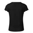 thumbnail image 3 of Scyoekwg Women Short Sleeve T-Shirts V-neck Lace Patchwork Tshirt Lightweight Comfy Loose Trendy Solid Color Blouses (Black,XXL), 3 of 7