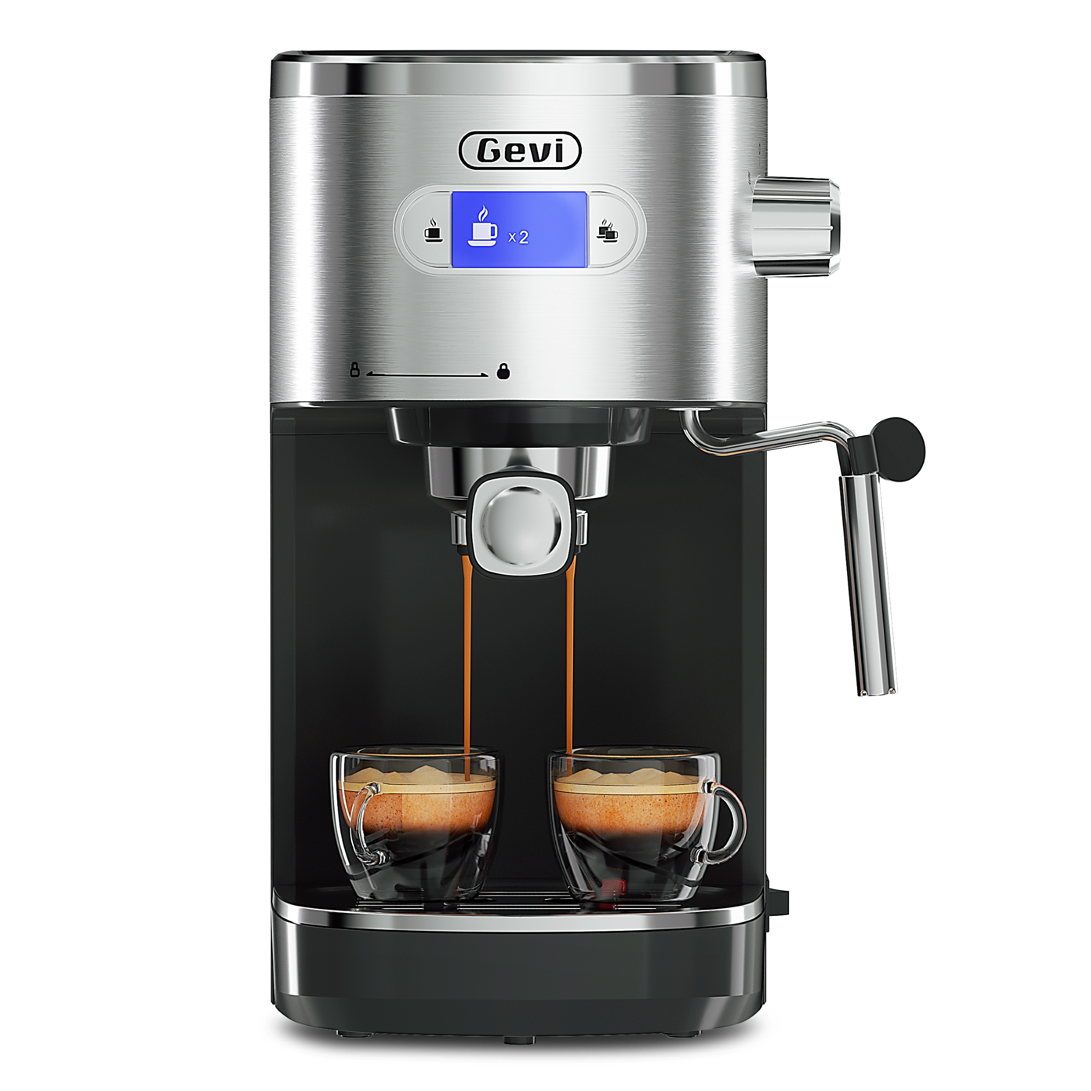 Gevi 20 Bar Espresso Machines, Stainless Steel Cappuccino Coffee Machine with Milk Frother Steam Wand