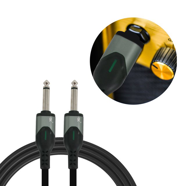Guitar Audio Cable, Standard 6m Instrument Noise Reduction Frequency Cable with 6.35mm Straight Plug for Electric Guitar Bass Drums Keyboards
