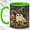 Green, variant on Witch Ghost Coffee Mug, Folk Pumpkin Mug, Ceramic 11 oz
