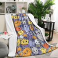thumbnail image 2 of Throw Blanket Gifts for Women Men, Halloween Pumphkin Scary Flannel Fleece Blanket for Home Decor, Halloween Birthday Gifts for Friends Family, 60"X50", 2 of 5