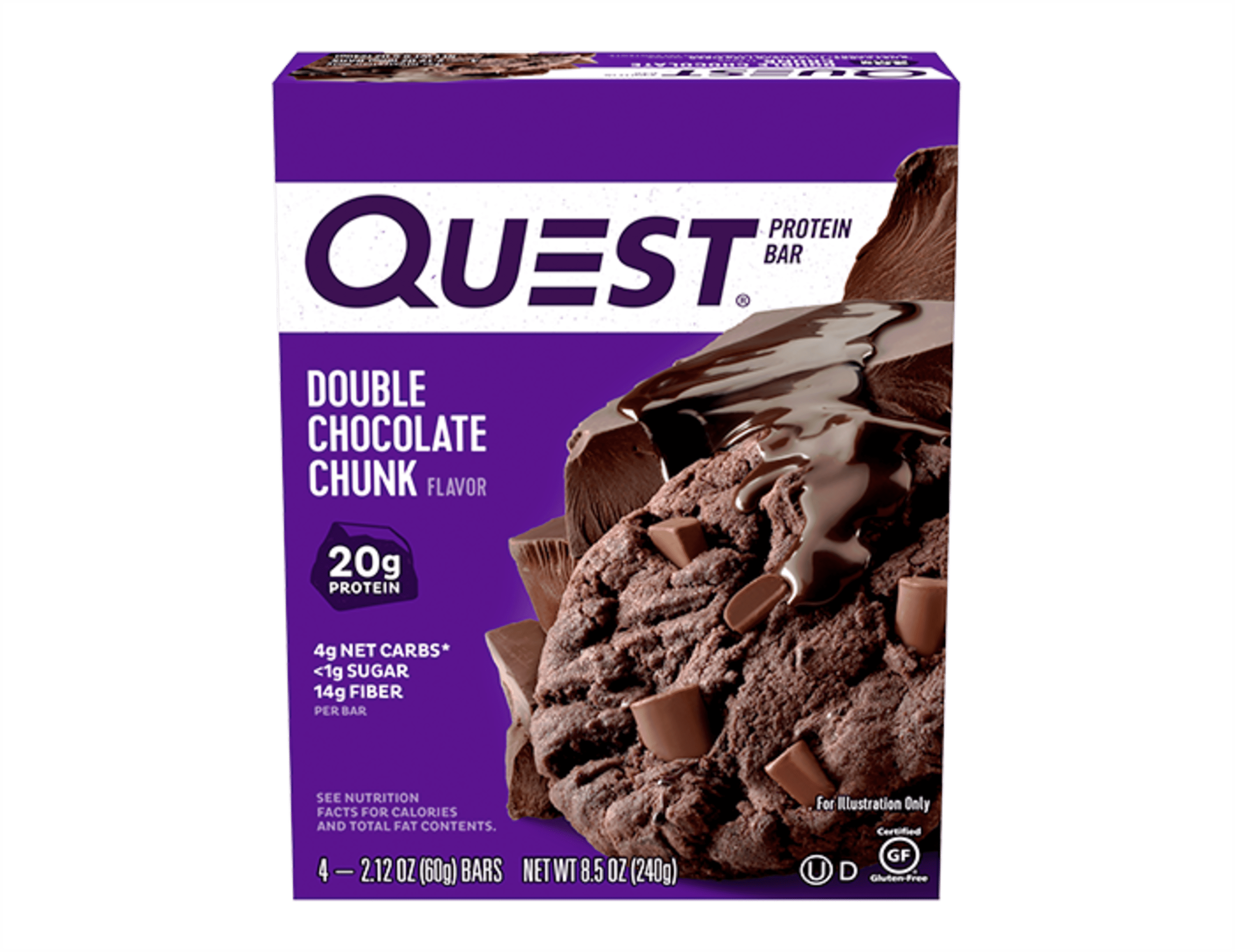 Quest Nutrition Double Chocolate Chunk Protein Bar, High Protein, Low