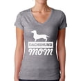 thumbnail image 1 of Awkward Styles Women's Dachshund Mom Dog Lover V-neck T-shirt Dachsie, 1 of 4