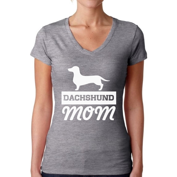 Awkward Styles Women's Dachshund Mom Dog Lover V-neck T-shirt Dachsie