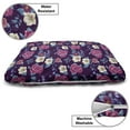 thumbnail image 3 of Floral Pet Bed, Rhythmic Wildflower Pointed Petals Roses Blue Leaves on Dark Background, Resistant Pad for Dogs and Cats Cushion with Removable Cover, 24" x 39", Plum and Multicolor, by Ambesonne, 3 of 4