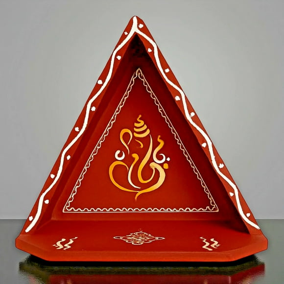 Pooja Mandir, Wall Mounted Wooden Temple, Temple for Home and Office (Merun)
