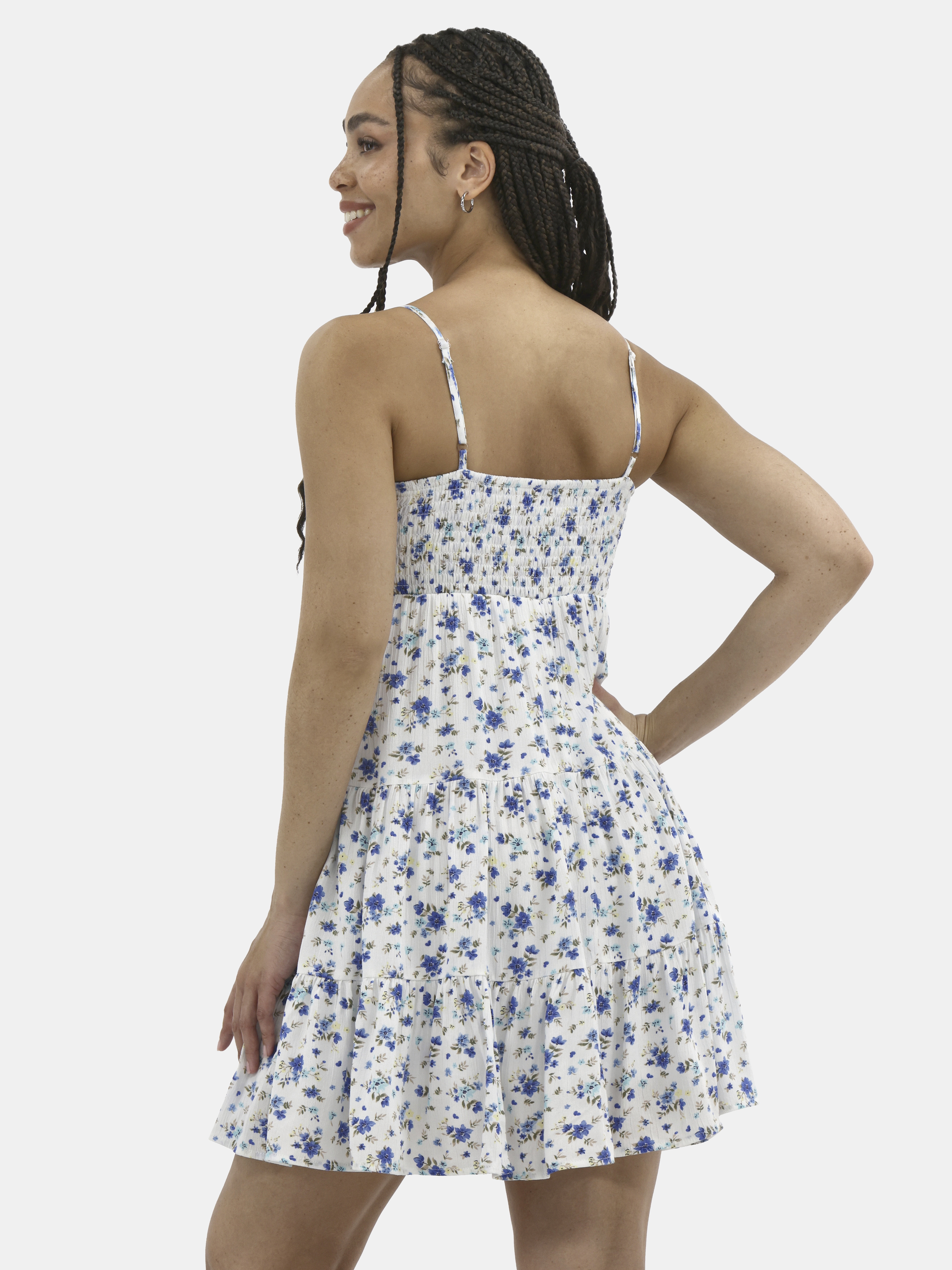 No Boundaries Smocked Tiered Cami Dress, Women's