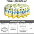 thumbnail image 4 of Lemon Yellow Fruit Flower Spring Summer Round Tablecloth Waterproof Wipeable Tablecloth Cover Home Restaurant Kitchen Picnic Party Decoration 60 Inch Circular Tablecloth for 20-47 Inch, 4 of 6