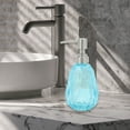 thumbnail image 6 of Unique Bargains 1 Pc Durable Argyle Soap Dispenser 11.84oz Blue Silver Tone, 6 of 6