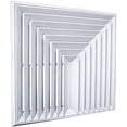 thumbnail image 1 of Difusores de Buen Material DiamanFlat 3 Way 24x6" 100% Aluminio blanco 900m3/hr 3 vías marco plano., 1 of 2
