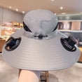 thumbnail image 2 of WTOBBY Solar Powered Cooling Hat for Men and Women, Rechargeable USB and Dual Solar Panel Sun Hat with Ventilation Technology for Outdoor Activities, UPF 50+ Protection,Light Gray, 2 of 4