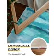 thumbnail image 4 of Turquoise Gradient Area Rug for Bedroom 3x5 Ft Abstract Beach Ocean Wave Oil Painting Super Soft fuzzy Throw Rug Non-Slip Fluffy Plush Indoor Floor Carpet for Living Room Nursery Home Decor, 4 of 8
