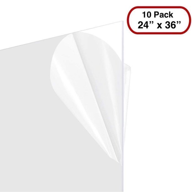10 Sheets of 24x36 .060 PETG, Clear Styrene/Plexiglass Safety Glass