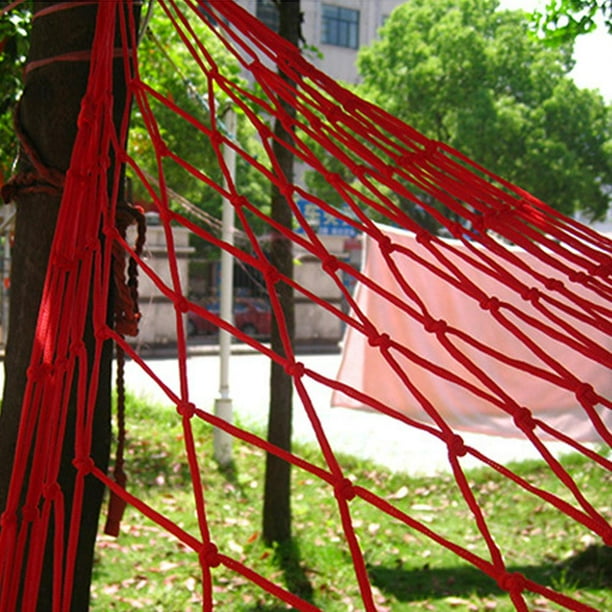 Cama colgante de nailon portátil Columpio de malla Hamaca de viaje para acampar para dormir (Rojo) Hugtrwg Para Estrenar