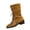Brown, variant on Women Mixed Media Slouch Mid‑Calf Boots, Lace‑Up Wrap Design Ruched Shaft Block Heel Booties, Round Toe Synthetic Suede & Leather Patchwork Boots for Fall Winter Daily Street Casual Wear