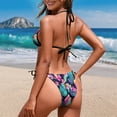 thumbnail image 5 of Chririnla Women's Tropical Hibiscus Floral Halter Bikini Set - Sexy Tie Side Two Piece Swimsuit for Beach Vacation & Pool Party, Quick Dry, XS-2XL, 5 of 9