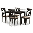 thumbnail image 5 of Baxton Studio Sylvia Modern and Contemporary Espresso Brown Finished and Sand Fabric Upholstered 5-Piece Dining Set, 5 of 5