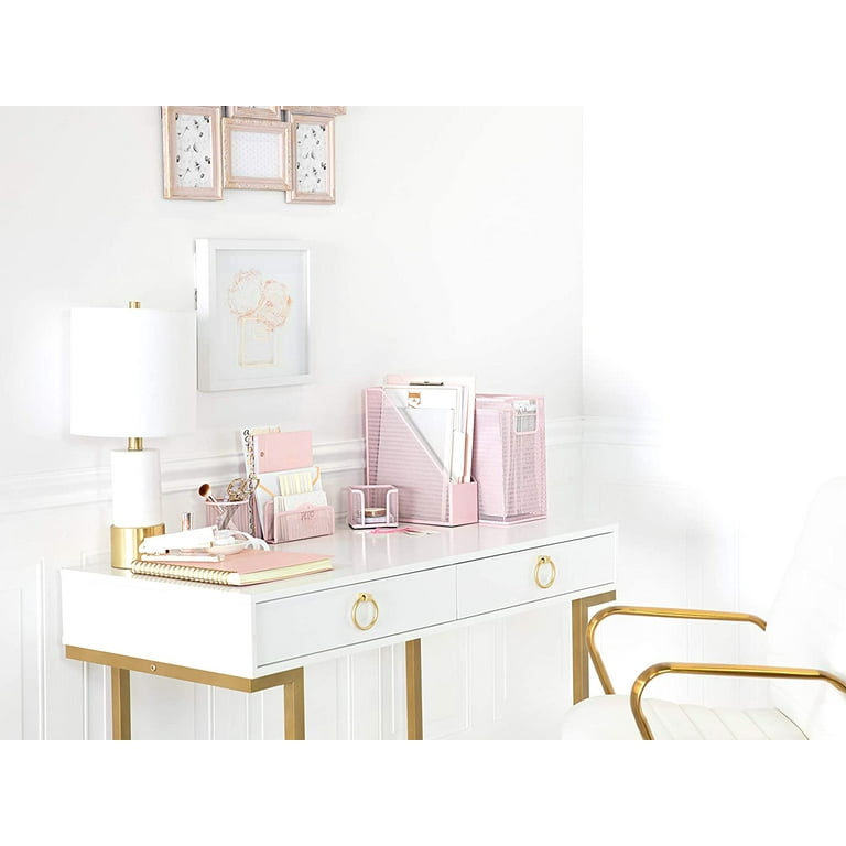 Rose Gold Desk Accessories, Desk Organizer & Office Decor for Women, Office  Supp