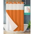 thumbnail image 2 of No Hook Shower Curtain with Snap in Liner, Orange Hotel Shower Curtains for Bathroom, Washable Shower Curtain Liner Set with Mesh Top Window, 36"x78", 2 of 6