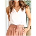 thumbnail image 4 of Women'S Crop Tank Tops Spring Summer Sleeveless V Neck Cropped Casual Beach Tops Shirts White XS, 4 of 6