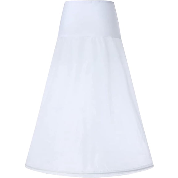 CYYPLAS Women Wedding a Line 1 Hoop Petticoat White Underskirt for Bridal Wedding Dress Crinoline 1PC