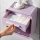 thumbnail image 5 of Caja de rollo de papel higiénico Soporte de papel higiénico de pared impermeable Sin perforaciones Caja de rollo de papel higiénico de doble capa Púrpura, 5 of 5