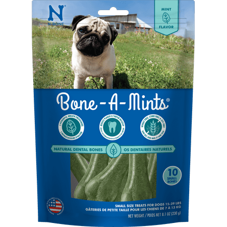 UPC: 0657546621635 | N-Bone® Bone-A-Mints® Dental Treat Mint Flavor SMALL 10ct 8.1 oz