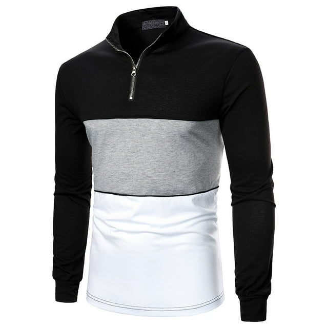 CEHVOM Chemise Ajustée Décontractée pour Hommes Patchwork Col Montant Manches Longues