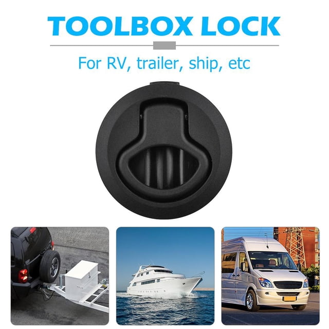 Pestillo de escotilla de tiro al ras sin cerradura para remolque de barco marino RV negro Ndcxsfigh Accesorios para autos y motos
