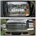 thumbnail image 2 of Spec-D Tuning 1Pc Chrome Clear Led Headlights Compatible with 1999-2004 Ford F250 F350 F450 Super Duty, 2000-2004 Ford Excursion, L+R Pair Head Light Lamp Assembly, 2 of 6