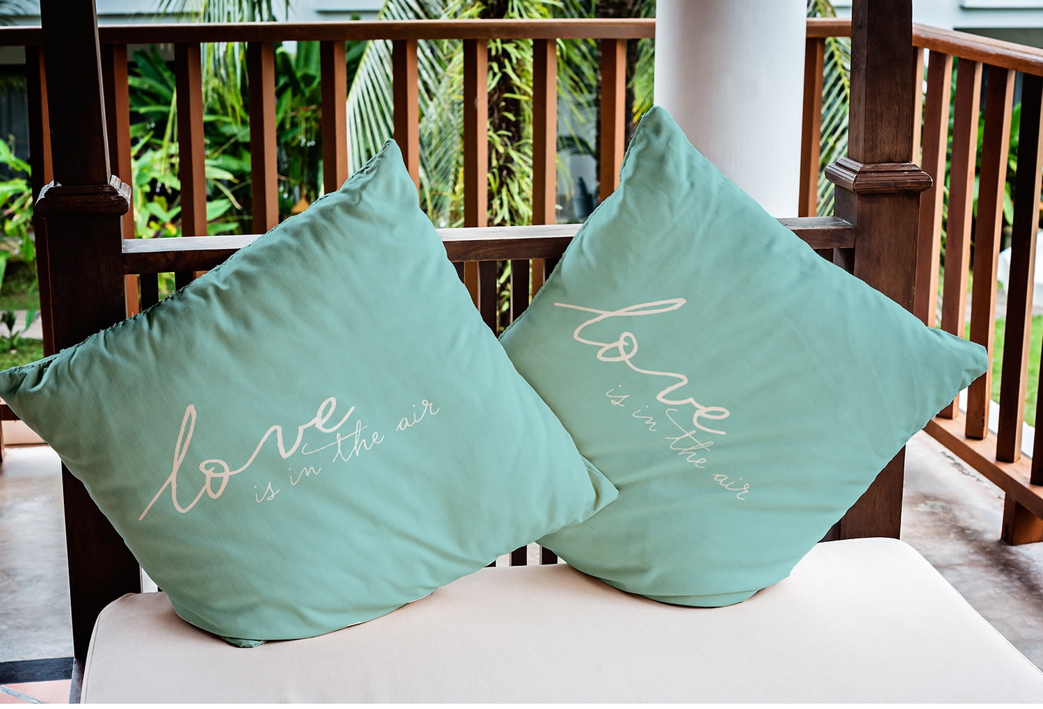 18"x18" Square Simply Daisy Valentines Love in the Air Poly Indoor/Outdoor Pillow, Blue Qty 1