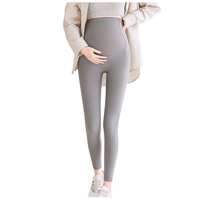 ShomPort Women's Maternity Leggings Over The Belly Maternity Yoga Pants Stretchy Workout Pant Pregnancy Leggings