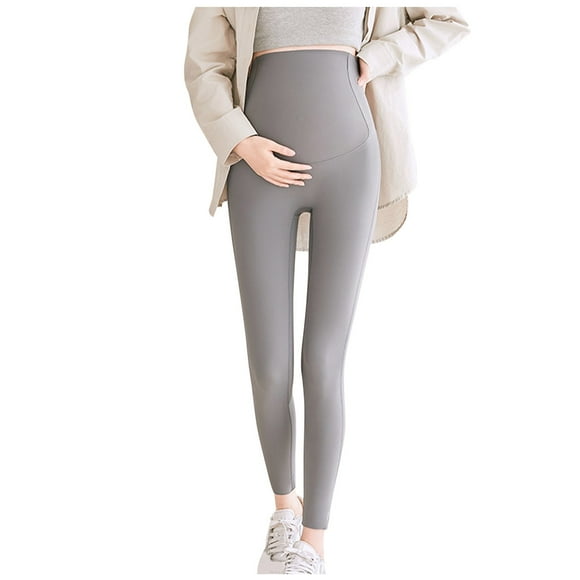ShomPort Women's Maternity Leggings Over The Belly Maternity Yoga Pants Stretchy Workout Pant Pregnancy Leggings