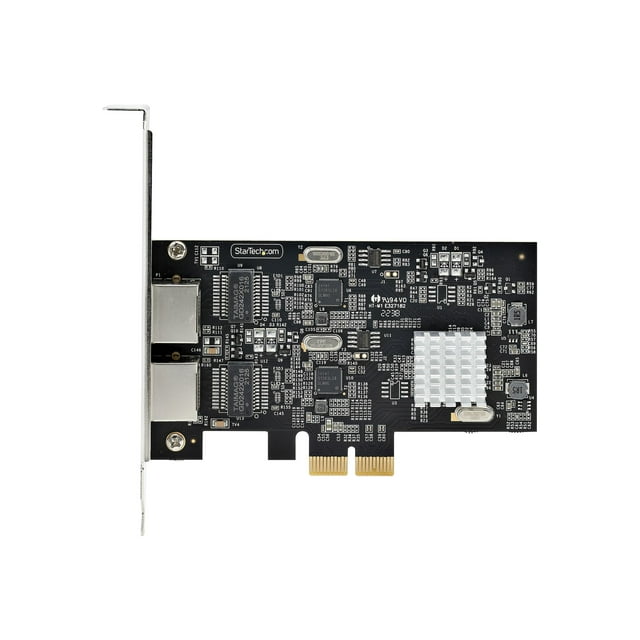StarTech.com Carte Réseau PCIe 2 Ports 2.5Gbps NBASE-T, Intel I225-V, Carte Réseau Double Port, Multi-Gigabit NIC, PCI Express Serveur LAN, Interface Ethernet de Bureau - Adaptateur Réseau - PCIe 2.0 x2 Profil Bas - 10M/100M/1G/2.5 Gigabit Ethernet x 2 - Noir