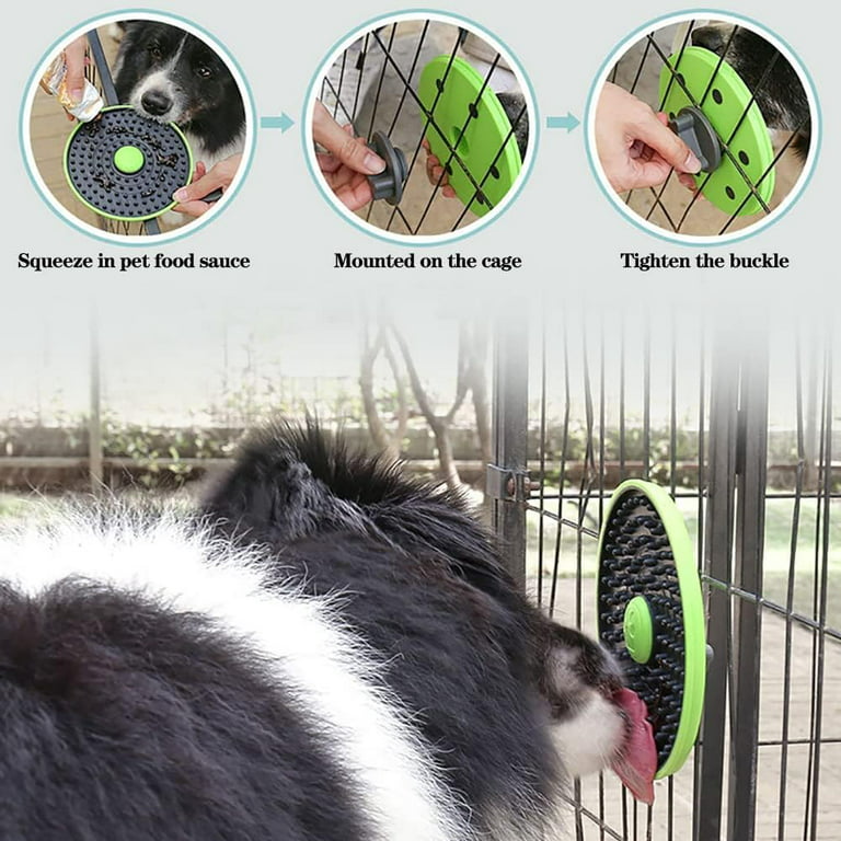 Dog Crate Lick Plate Mountable Mat For Treats Entertainment