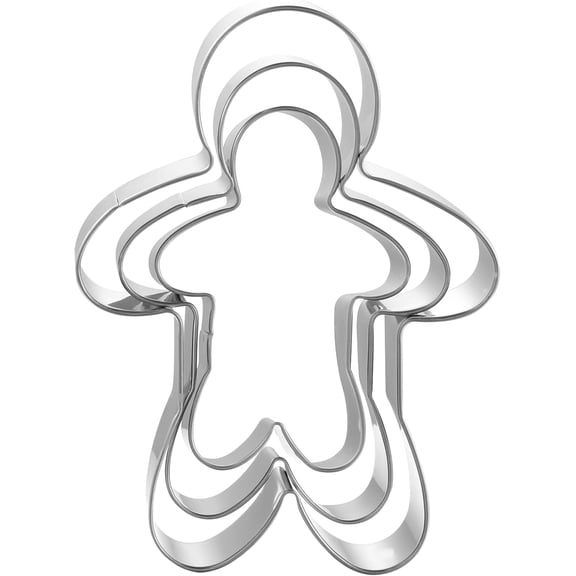 Gingerbread Man Cookie Cutters 3 PCS, 3'', 4'', 5''