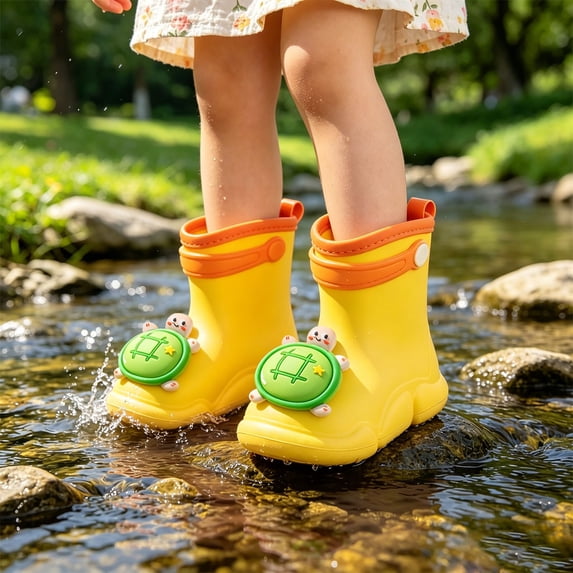 Toddler Kids Rainproof Light Up Rain Boots Patterns and Glitter Boots or Boys Girls