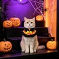 thumbnail image 7 of Halloween Pet Cape Collar Adjustable Cat Dog Witch Bandana With Bow Pumpkin Bat Print Decorative Ruffled Pet Neck Scarf For Cats Small Dogs, 7 of 7