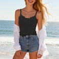 thumbnail image 4 of ZJXFGS Padded Lace Bralette for Women Crop Tops Spaghetti Strap V Neck Tank Top Slim Fit Camisole Black M, 4 of 6