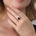 thumbnail image 5 of Gem Stone King 18K Yellow Gold Plated Silver Blue Sapphire Solitaire Engagement Ring for Women (2.45 Cttw, Emerald Cut 9X7MM, Gemstone September Birthstone, Size 9), 5 of 5