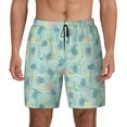 thumbnail image 2 of Picia Sea Turtle pattern Mens Swim Trunks with Compression Liner Stretch Beach Shorts Quick Dry with Zipper Pockets No-Chafing Board Shorts-3X-Large, 2 of 9