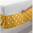 thumbnail image 2 of Llama Bed Skirt, Composition of Fluffy Creatures and Geometric, Elastic Bedskirt Dust Ruffle Wrap Around for Bedding Decor, 4 Sizes, Orange White, by Ambesonne, 2 of 2